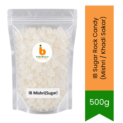 IB Sugar Rock Candy (Mishri / Khadi Sakar) - Pure Crystal Sugar Lumps for Altar Prasad Offerings, Traditional Post-Meal Mouth Freshener | South Africa | India Bazaar