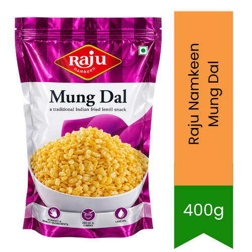 Raju Namkeen Fried Mung Dal | 400g - Premium Crispy Indian Snack | Light Crunch, Authentic Flavor & Wholesome Teatime Treat | South Africa | India Bazaar
