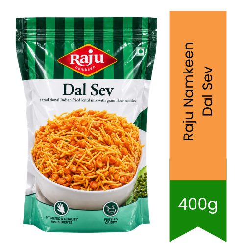 Raju Namkeen Dal Sev | 400g - Premium Crispy Indian Snack | Authentic Spiced Flavor, Crunchy Texture & Teatime Snack | South Africa | India Bazaar