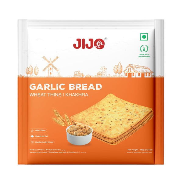 Jijo Garlic Bread Square Wheat Thins 180Gm