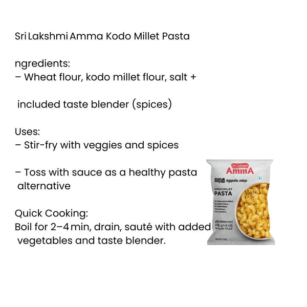 Sri Lakshmi Amma Kodo Millet Pasta |BB:FEB.2026