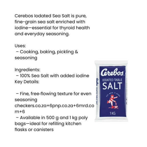 Cerebos Iodated Sea Salt 1Kg