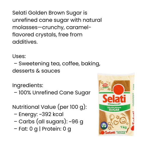 Selati Golden Brown Sugar 1kg|BB:01.OCT.2027