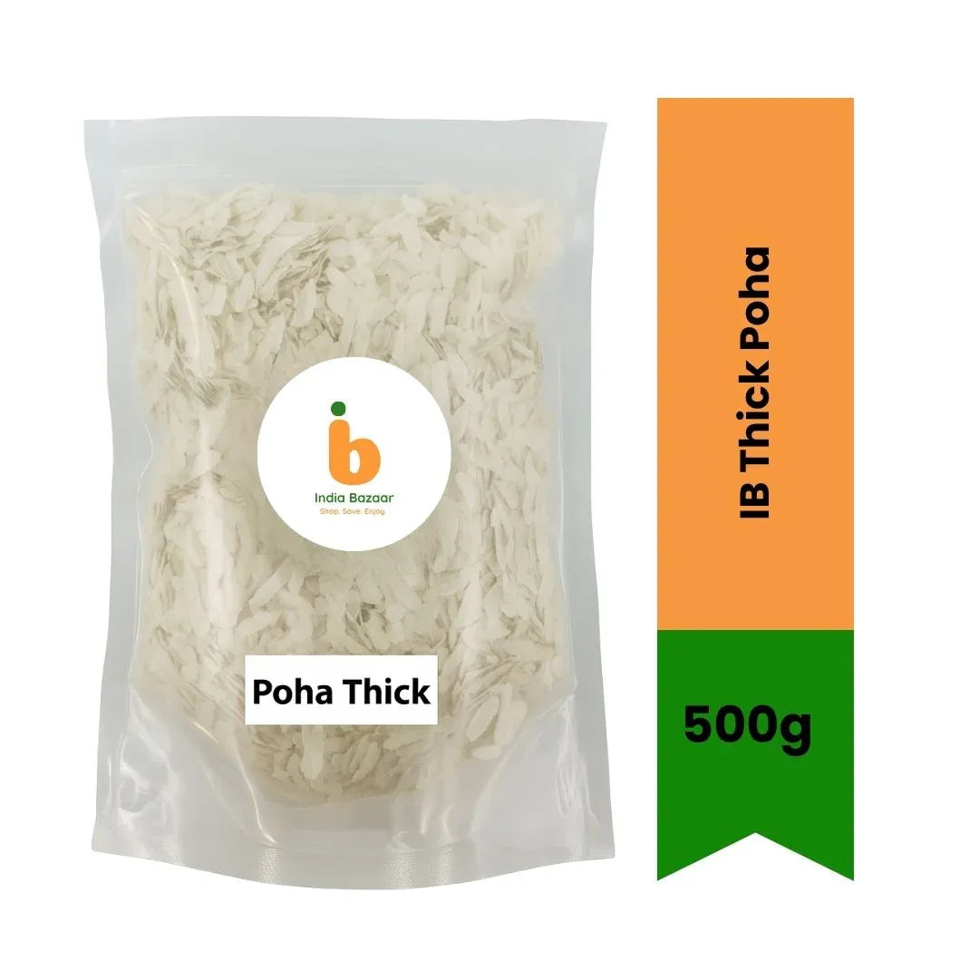 IB Thick Poha (Mota Poha / Flattened Rice) - Premium Pure Traditional Rice Flakes for Breakfast & Evening Snacks | Delivers Authentic Taste, Quick Preparation & Energy | South Africa | India Bazaar