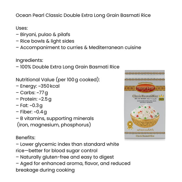 Ocean Pearl Classic Double Extra Long Grain Basmati Rice