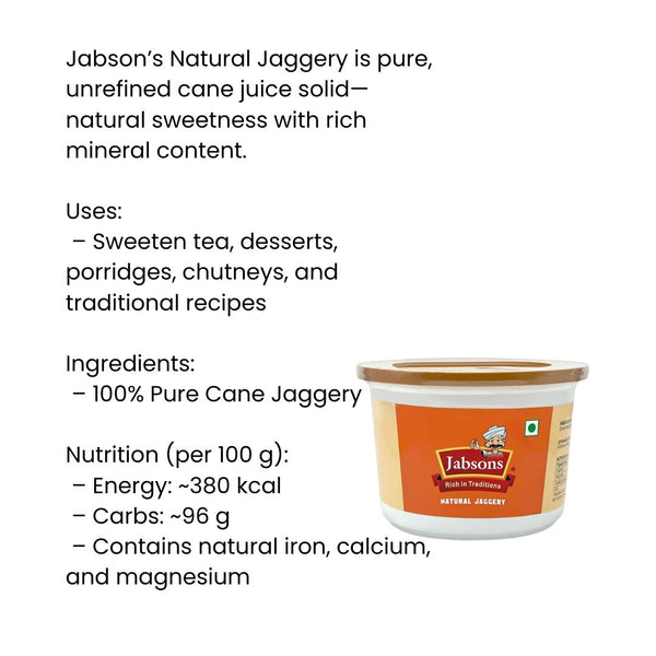 Jabsons Natural Jaggery 900g|BB:11.MAY.2026