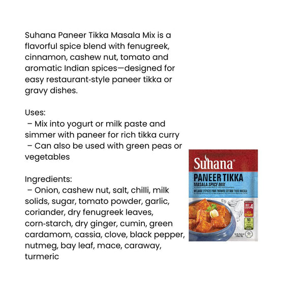 Suhana Paneer Tikka Masala Mix 50G |BB:MAY.2026