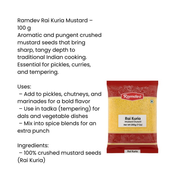 Ramdev Rai Kuria 200g – Bold & Spicy Crushed Mustard|BB:MAR.2027