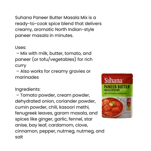 Suhana Paneer Butter Masala Spice Mix 2 X 50G |BB:APR.2027
