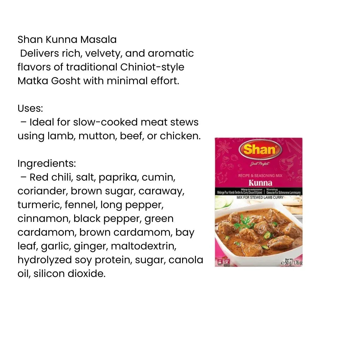 Shan Slow-Cooked Meat Stew Spice Mix / Kunna 50g | Rich, Thick & Deeply Savoury | Perfect for Beef, Lamb & Hearty Meals | South Africa | India Bazaar