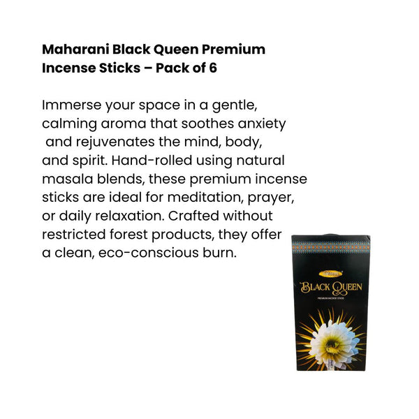 Maharani Black Queen Premium Incense Sticks Pack of 6
