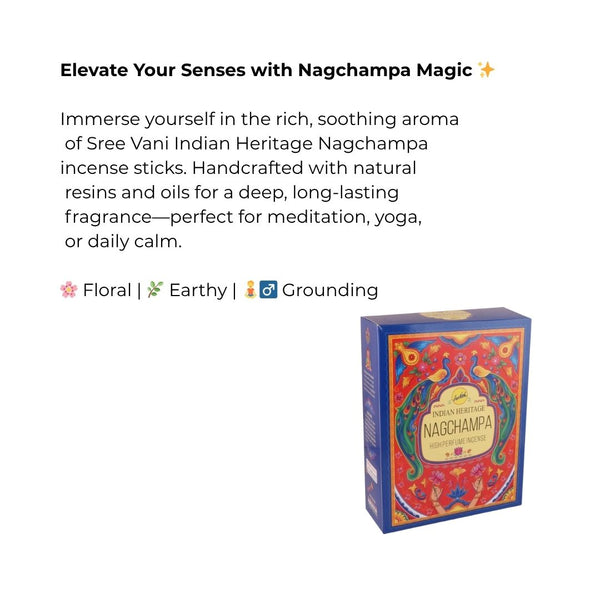 Sree Vani Indian Hertage Nagchampa High Perfume Incense Sticks