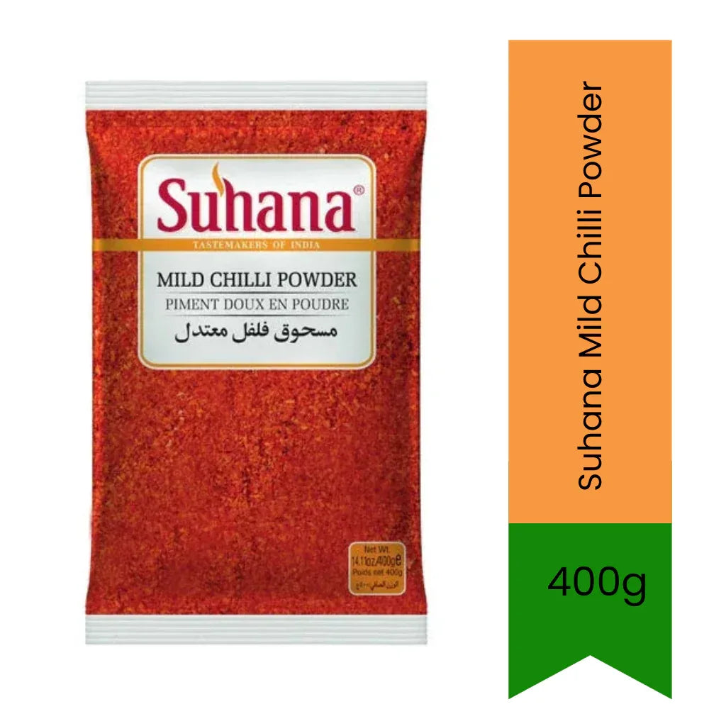 Suhana Mild Chilli Powder 400g | Add Gentle Heat to Eggs, Chicken, Veg & Everyday Meals | Easy Spice for Daily Cooking | South Africa | India Bazaar