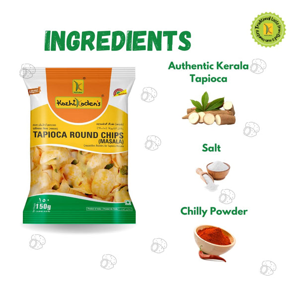 KOZHIKODEN'S Tapioca Round Masala Chips | 150g