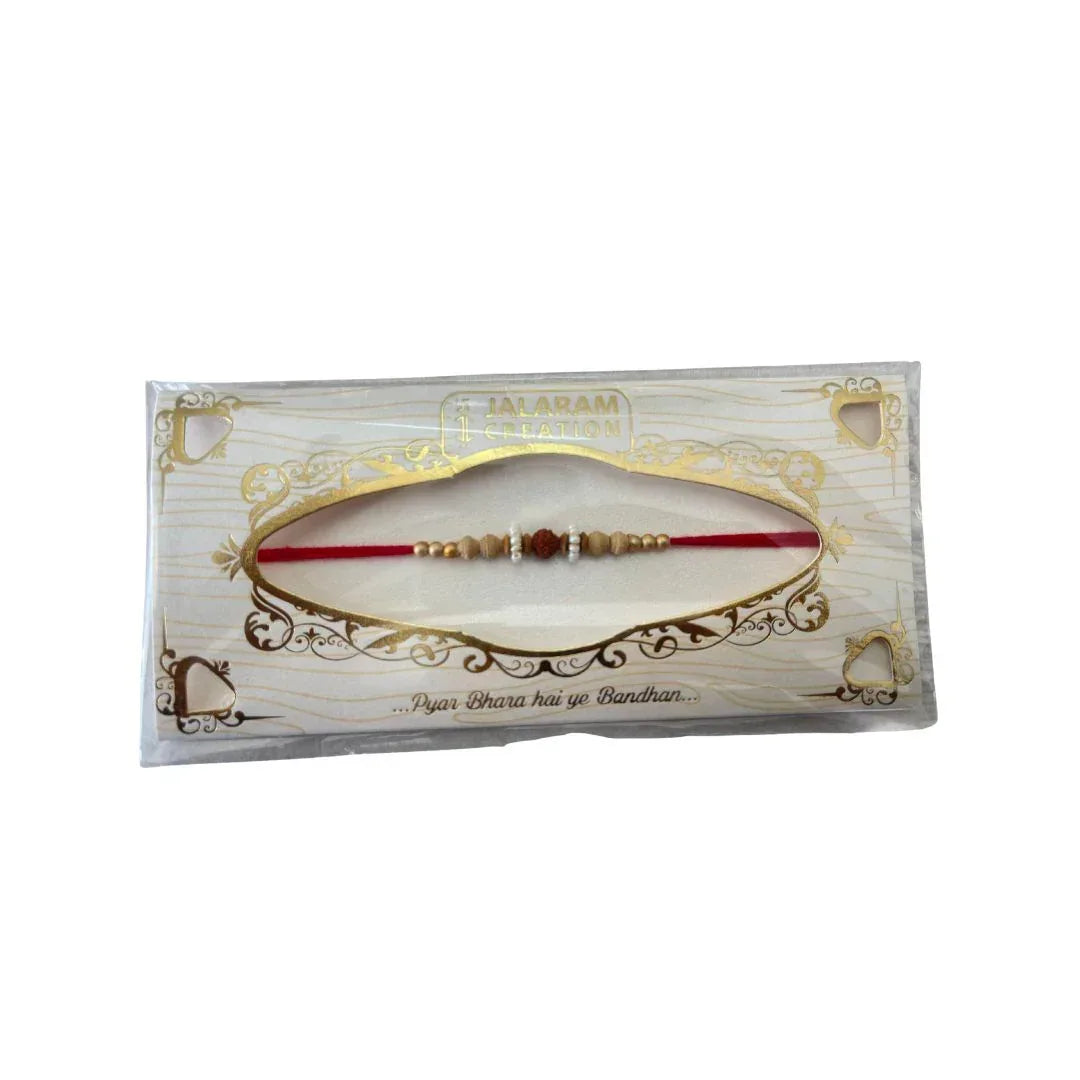 Rudraksha Design Rakhi | 1 Piece - Holy Seed Protective Thread for Raksha Bandhan Festival, Traditional Spiritual Rakhi | South Africa | India Bazaar