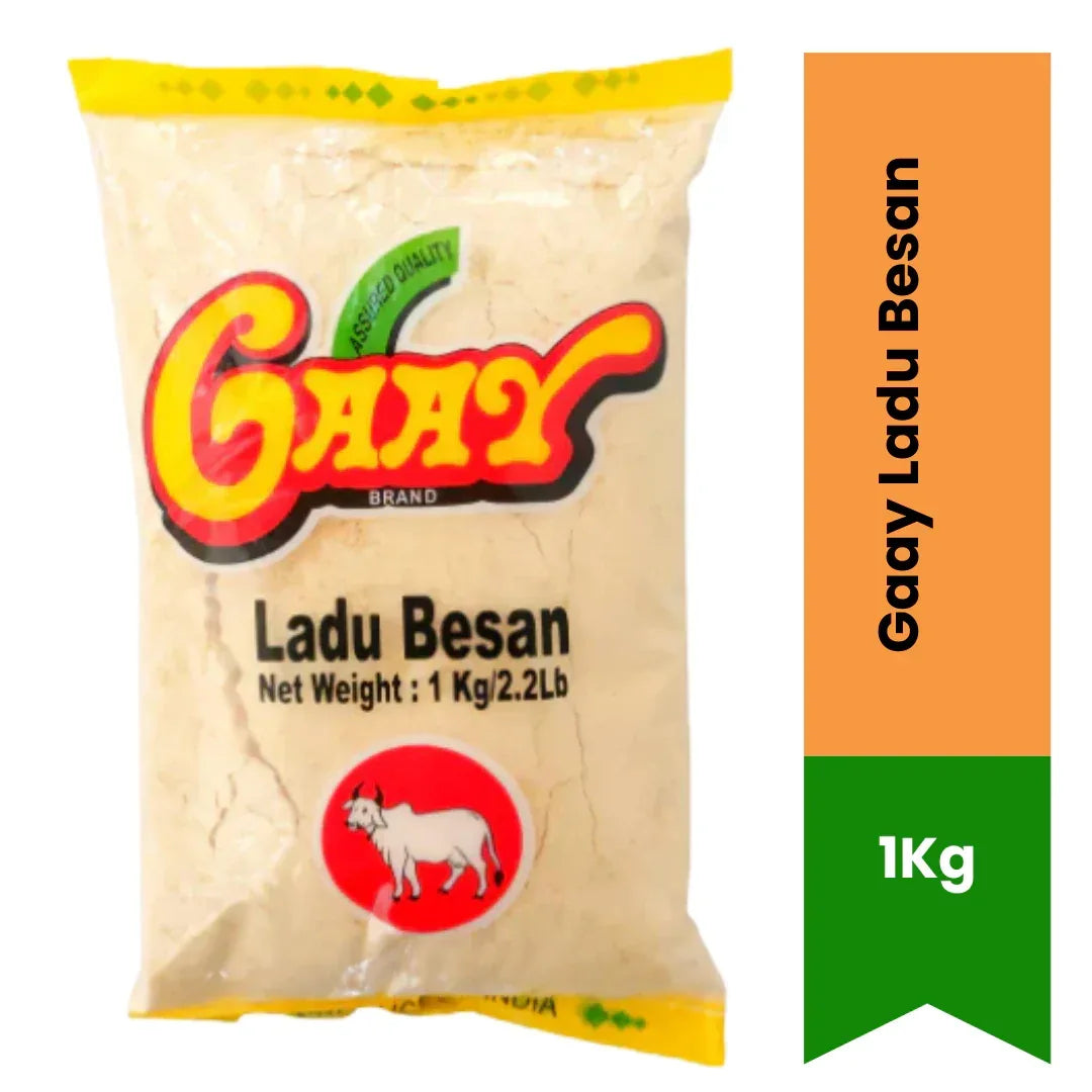 Gaay Ladu Gram Flour / Besan 1kg | Chickpea Flour for Baking, Cooking & Sweets | Fine Flour for Ladoo, Fritters & Everyday Use | South Africa | India Bazaar