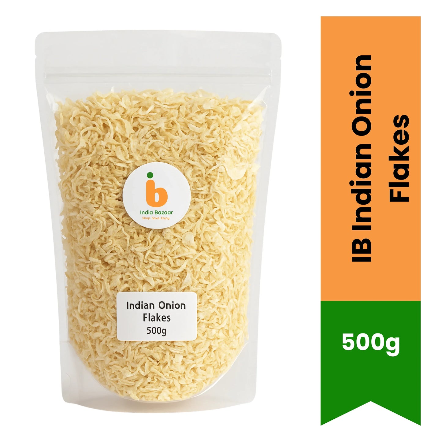IB Indian Onion Flakes Dehydrated Vegetable Grains (Sukha Pyaz) | Standard Pack - Pure Natural Crisp Onion Pieces with No Preservatives for Biryani Garnishing, Soups & Curries | South Africa | India Bazaar