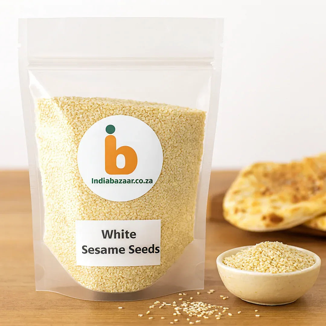 IB White Sesame Seeds (Safed Til) | 200g - Natural Superfood Oilseeds for Crunching Til Ladoos, Traditional Chutneys, Nan Breads & Gujarati Mukhwas | South Africa | India Bazaar