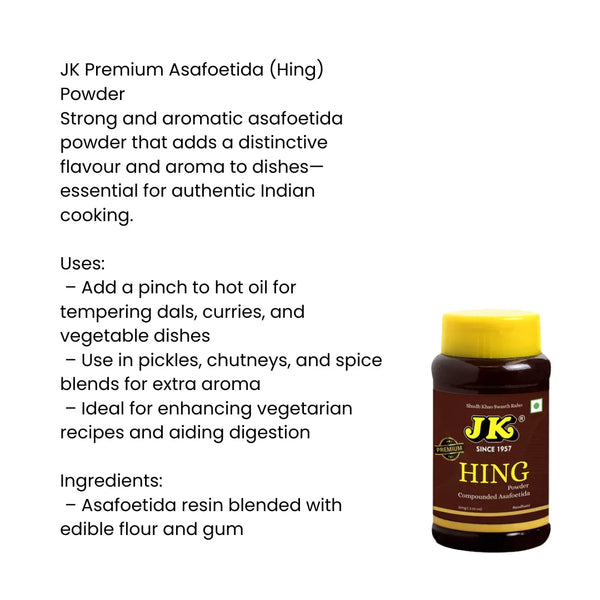 JK Premium Asafoetida (Hing) Powder|BB:21.MAR.2026