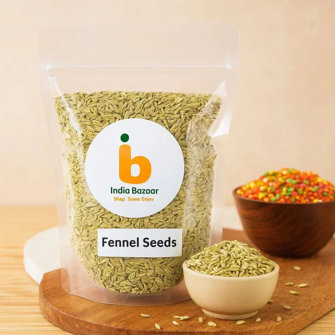 IB Fennel Seeds (Moti Saunf Whole) | 200g - Sweet Herbaceous Seeds for Curry Gravy Bases, Baking, Herbal Tea Cooking & Post-Meal Digestion | South Africa | India Bazaar