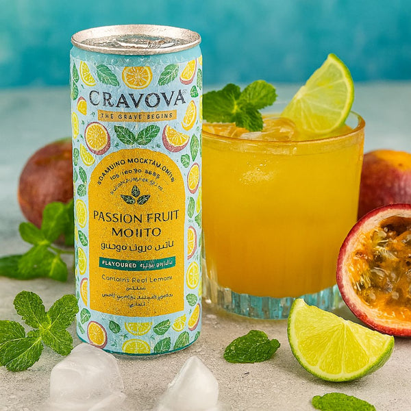 Cravova Passion Fruit Mojito β Ready-to-Drink 250ml_Refreshing Non-Alcoholic Beverage|BB:12.APR.2027