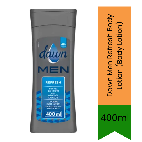 Dawn Men Refresh Body Lotion (Body Lotion) | 400ml - Premium Pure Refreshing Lotion for Men's Skin Care, Dryness Relief & Hydration | Delivers Smooth Skin & Cooling Freshness | South Africa | India Bazaar