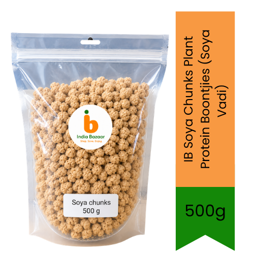 IB Soya Chunks Plant Protein Boontjies (Soya Vadi) | 500g - Premium Pure High Protein Soy Chunks for Vegetarian Cooking, Curry & Gravy | Delivers Rich Taste & Health | South Africa | India Bazaar