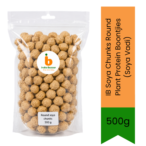 IB Soya Chunks Round Plant Protein Boontjies (Soya Vadi) | 500g - Premium Pure High Protein Soy Chunks for Vegetarian Cooking, Curry & Gravy | Delivers Rich Taste & Health | South Africa | India Bazaar