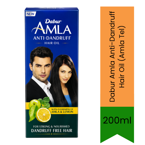 Dabur Amla Anti-Dandruff Hair Oil (Amla Tel) | 200ml - Premium Pure Hair Care Oil for Scalp Protection, Dandruff Control & Nourishment | Delivers Healthy Shine & Smooth Hair | South Africa | India Bazaar