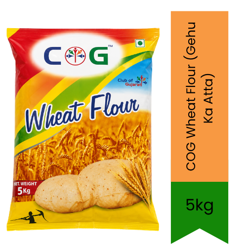 COG Wheat Flour (Gehu Ka Atta) | 5kg - Premium Pure Whole Wheat Flour for Authentic Indian Cooking, Soft Rotis & Daily Baking | Delivers Nutritious, Healthy & Fluffy Chapatis | South Africa | India Bazaar