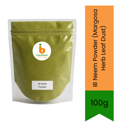 IB Neem Powder (Margosa Herb Leaf Dust) | 100g - 100% Natural Ayurvedic Detoxifier for Clear Glowing Skin Masks & Scalp Anti-Dandruff Therapy | South Africa | India Bazaar
