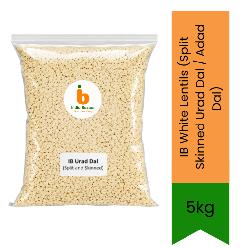 IB Split White Lentils (Split Skinned Urad Dal / Adad Dal) - Quick-Cooking Creamy Gram for Daily Creamy Dal Tadka, Soups & Savoury Vada Batters | South Africa | India Bazaar