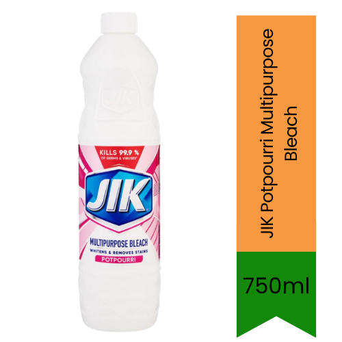 JIK Potpourri Multipurpose Bleach | 750ml - Premium Pure Disinfectant Cleaner for Laundry & Surfaces | Whitens, Removes Stains & Kills 99.9% Germs | South Africa | India Bazaar