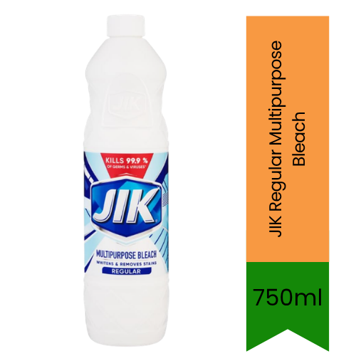 JIK Regular Multipurpose Bleach | 750ml - Premium Pure Disinfectant Cleaner for Laundry & Surfaces | Whitens, Removes Stains & Kills 99.9% Germs | South Africa | India Bazaar