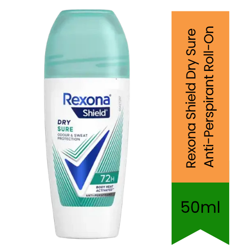Rexona Shield Dry Sure Anti-Perspirant Roll-On | 50ml - Premium Underarm Protection | 48H Sweat & Odour Defense | Long-Lasting Freshness | South Africa | India Bazaar