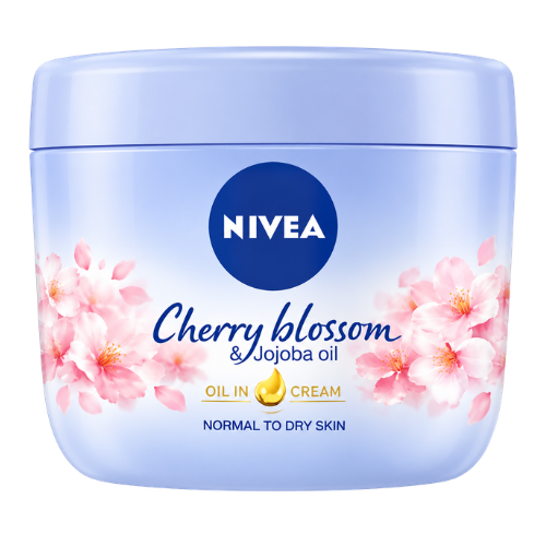 NIVEA Cherry Blossom & Jojoba Oil Body Cream | 400ml - Premium Fast-Absorbing Oil In Lotion | 24H Radiant Moisture & Soft Skin | South Africa | India Bazaar