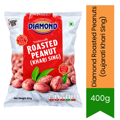 Diamond Roasted Peanuts (Gujarati Khari Sing) - Traditional Salt-Baked Crunchy Groundnuts, Essential Tea-Time & Farsan Munchies | South Africa | India Bazaar