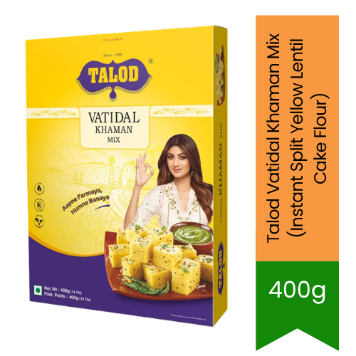 Talod Vatidal Khaman Mix (Instant Split Yellow Lentil Cake Flour) | 400g - Traditional Gujarati Steamed Snack | Soft, Spongy Texture & Savoury Flavor | South Africa | India Bazaar
