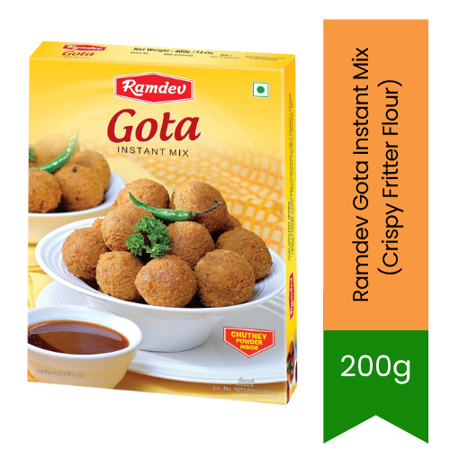 Ramdev Gota Instant Mix (Crispy Fritter Flour) | 200g - Traditional Gujarati Snack Batter | Golden, Crunchy Outside & Fluffy Spiced Interior | South Africa | India Bazaar