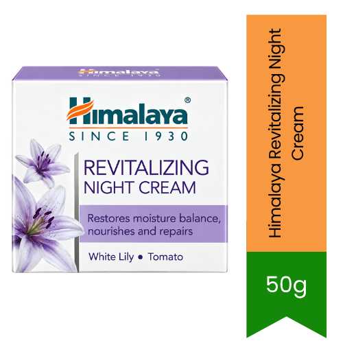 Himalaya Revitalizing Night Cream (Herbal Facial Treatment) | 50g - Intense Nighttime Skin Repair Formula | Deep Nourishment, Softness & Youthful Morning Glow | South Africa | India Bazaar