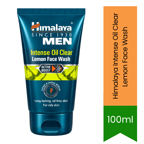Himalaya Intense Oil Clear Lemon Face Wash (Herbal Facial Cleanser) | 100ml - Daily Purifying Oil Control Formula | Deep Cleansing, Refreshing Coolness & Matte Finish | South Africa | India Bazaar