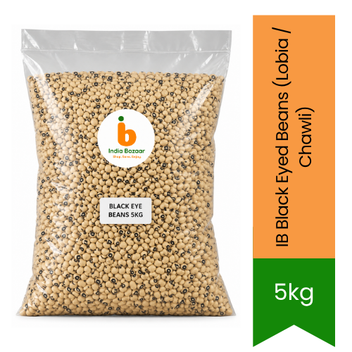 IB Black Eyed Beans (Chawli / Lobia) | 5kg - Family Value Pack for Subzis, Soups & Salads, Fresh Versatile High-Protein Lentils | South Africa | India Bazaar