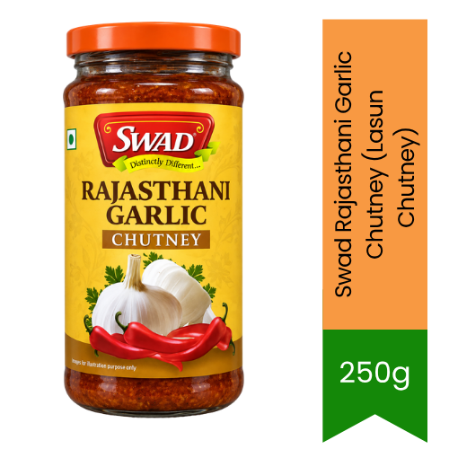 Swad Rajasthani Garlic Chutney (Lasun Chutney) | 250g - Traditional Spiced Condiment | Authentic Spicy Flavor, Rich Spices & Bold Taste | South Africa | India Bazaar