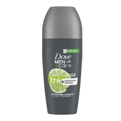 Dove Men Care Lime & Sage Anti-Perspirant Roll-On (Roll-on Deodorant) | 50ml - Premium Mens Underarm Protection | 72H Sweat & Odour Defense | Fresh Herbal Citrus Scent | South Africa | India Bazaar