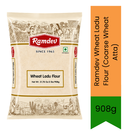 Ramdev Wheat Ladu Flour (Coarse Wheat Atta) | 908g - Premium Pure Coarse Wheat Flour for Ladoo, Churma & Festive Sweets | Delivers Authentic Grainy Texture & Taste | South Africa | India Bazaar