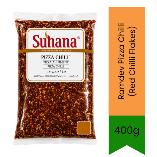 Ramdev Pizza Chilli (Red Chilli Flakes) | 400g - Premium Pure Dried Chilli Flakes for Pizza, Pasta & Continental Dishes | Delivers Spicy Zest & Authentic Flavor | South Africa | India Bazaar