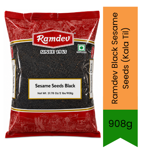 Ramdev Black Sesame Seeds (Kala Til) - Premium Whole Dried Seeds for Indian Sweets, Baking, Cooking & Garnishing | Delivers Authentic Nutty Flavor & Rich Aroma | South Africa | India Bazaar
