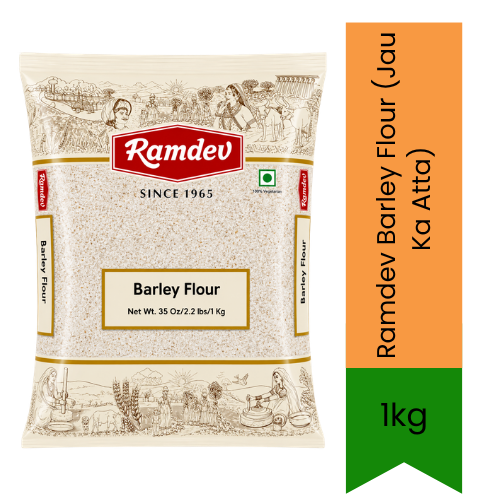 Ramdev Barley Flour (Jau Ka Atta) - Premium Pure Whole Grain Barley Flour for Rotis, Baking & Healthy Meals | Delivers Nutritious Wholesome Fiber & Natural Taste | South Africa | India Bazaar