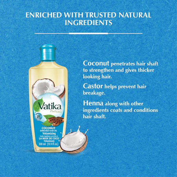 Dabur Vatika Naturals Coconut Enriched Hair Oil |BB:JUL.2027