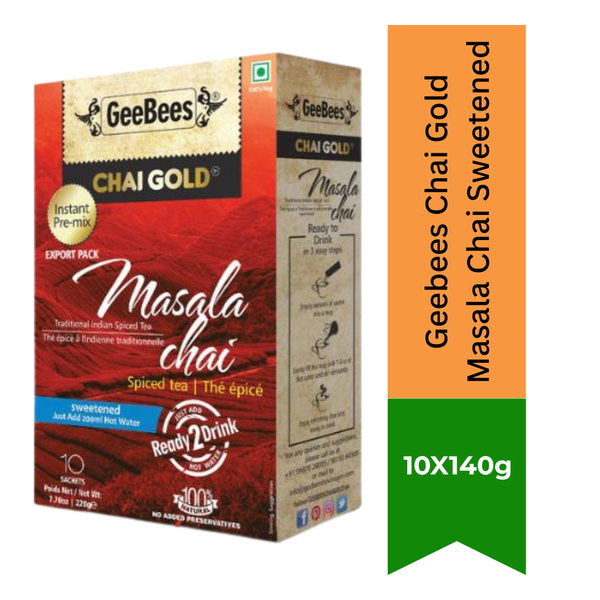 Geebees Chai Gold Masala Chai Sweetened 140g|BB:JUN.2026